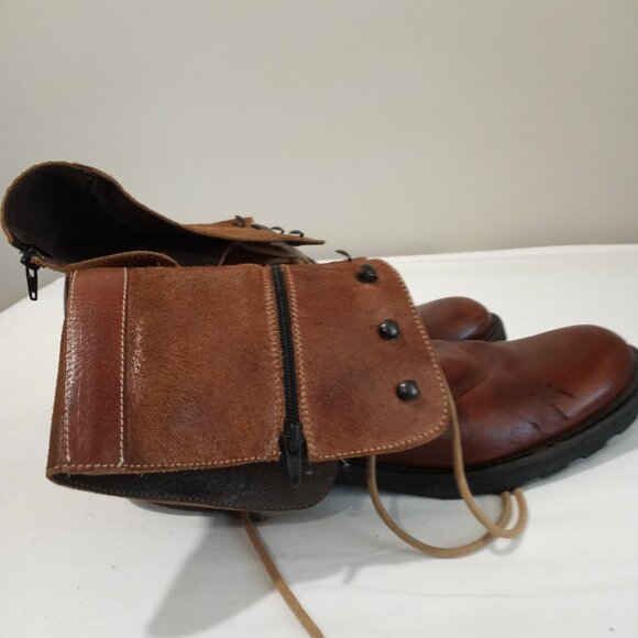 KENNETH COLE REACTION BROWN LEATHER LACE UP ANKLE BOOTS MEN SIZE 13 - Picture 8 of 12